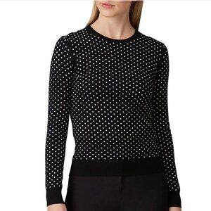 Theory Mini Polka Dot Merino Wool Sweater (size P)